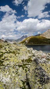 Превью обои скалы, горы, камни, вода