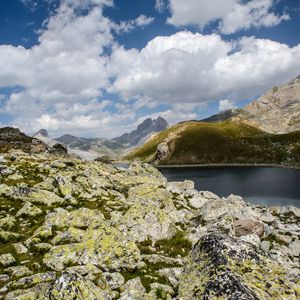 Превью обои скалы, горы, камни, вода