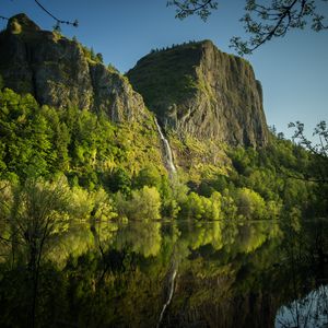 Превью обои скалы, горы, вода, отражение