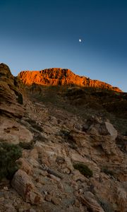 Превью обои скалы, камни, луна, природа