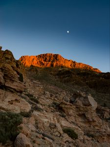 Превью обои скалы, камни, луна, природа