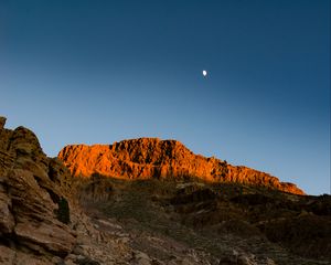 Превью обои скалы, камни, луна, природа