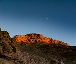 Превью обои скалы, камни, луна, природа