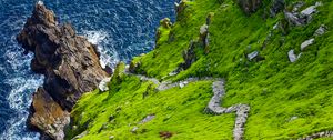 Превью обои скалы, камни, побережье, море, прибой