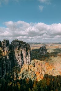 Превью обои скалы, лес, вид сверху, холмы, рельеф, пейзаж
