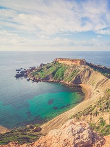 Превью обои скалы, море, берег, небо