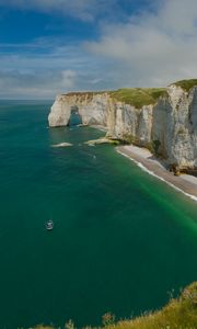 Превью обои скалы, море, берег, утес, пляж, океан, природа