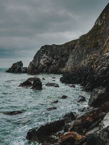 Превью обои скалы, море, берег, вода