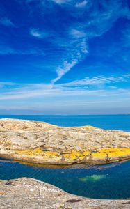 Превью обои скалы, море, облака, небо, природа, швеция