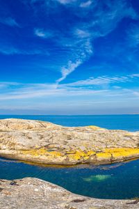 Превью обои скалы, море, облака, небо, швеция
