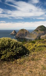 Превью обои скалы, море, пейзаж, природа