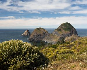 Превью обои скалы, море, пейзаж, природа