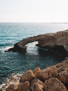 Превью обои скалы, море, побережье, вода, камни