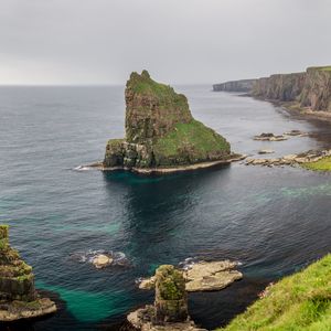 Превью обои скалы, море, побережье, пейзаж, вода