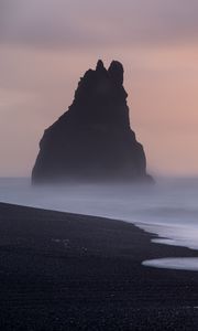 Превью обои скалы, море, побережье, туман