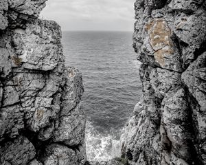 Превью обои скалы, море, ущелье, природа