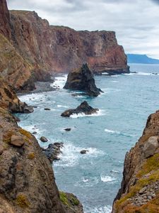 Превью обои скалы, море, утес, пейзаж, природа