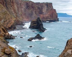 Превью обои скалы, море, утес, пейзаж, природа