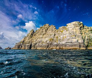 Превью обои скалы, море, утес, волны