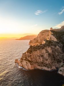 Превью обои скалы, море, утес, вода