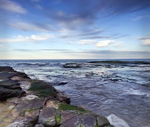 Превью обои скалы, море, вода, горизонт, небо