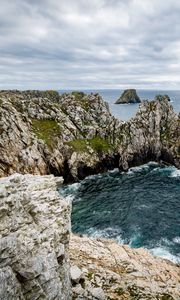 Превью обои скалы, море, вода, волны, пейзаж