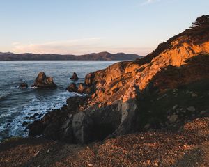 Превью обои скалы, море, вода, природа, пейзаж