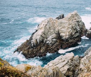 Превью обои скалы, море, волны, пейзаж, природа