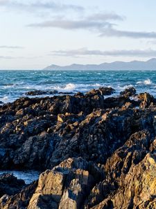 Превью обои скалы, море, волны, вода, природа, пейзаж