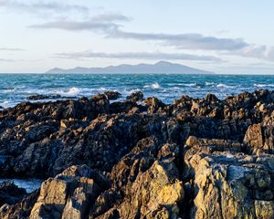 Превью обои скалы, море, волны, вода, природа, пейзаж