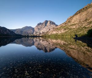 Превью обои скалы, озеро, отражение, природа