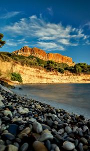 Превью обои скалы, побережье, море, природа, пейзаж