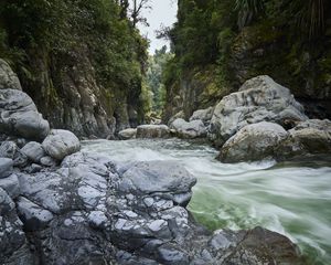 Превью обои скалы, река, вода, поток, камни, природа