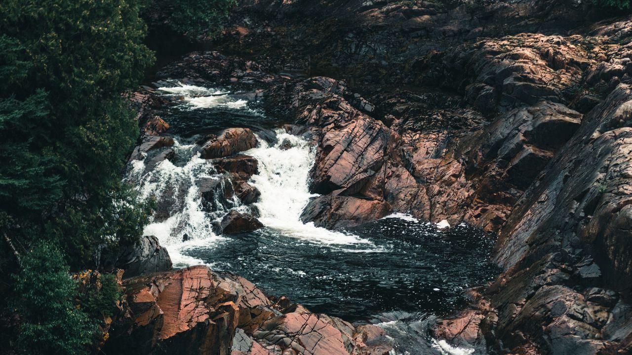Обои скалы, река, водоем, природа