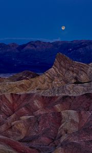 Превью обои скалы, рельеф, природа, луна