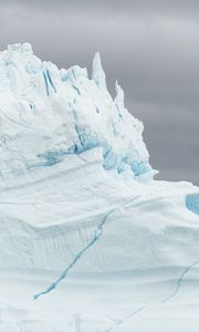 Превью обои скалы, снег, зима, белый, природа, трещины