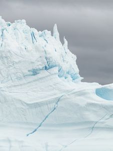 Превью обои скалы, снег, зима, белый, природа, трещины