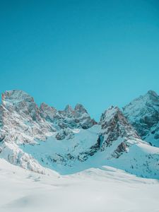 Превью обои скалы, снег, зима, природа, пейзаж