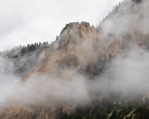 Превью обои скалы, туман, природа, пейзаж