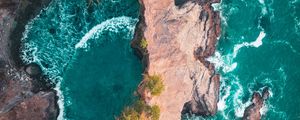 Превью обои скалы, вода, вид сверху, море, лагуна