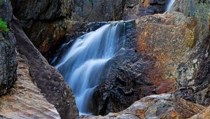 Превью обои скалы, водопад, пейзаж