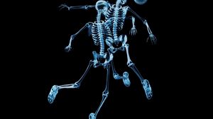 Превью обои скелеты, мяч, футбол, рентген, снимок