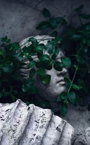 Превью обои скульптура, античный, листва, руины
