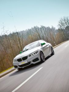 Превью обои sl, 2-series, bmw, белый, авто, движение