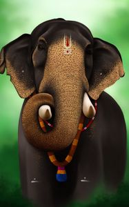 Превью обои слон, индийский, животное, арт