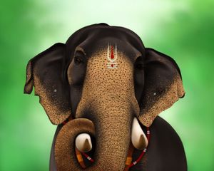 Превью обои слон, индийский, животное, арт