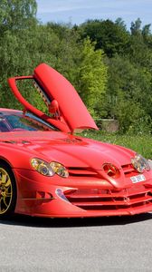 Превью обои slr mclaren, 999, 2011, mercedes-benz, red gold dream ueli anliker