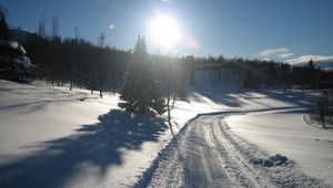 Превью обои снег, дорога, зима