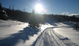 Превью обои снег, дорога, зима