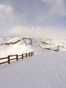 Превью обои снег, горы, вершина, зима